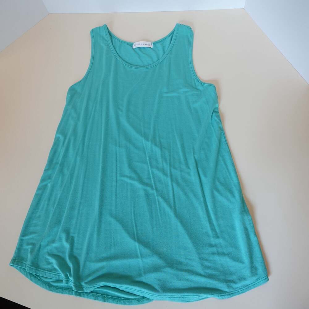 Chris & Carol Women's Teal A-Line Sleeveless Tank Top Style